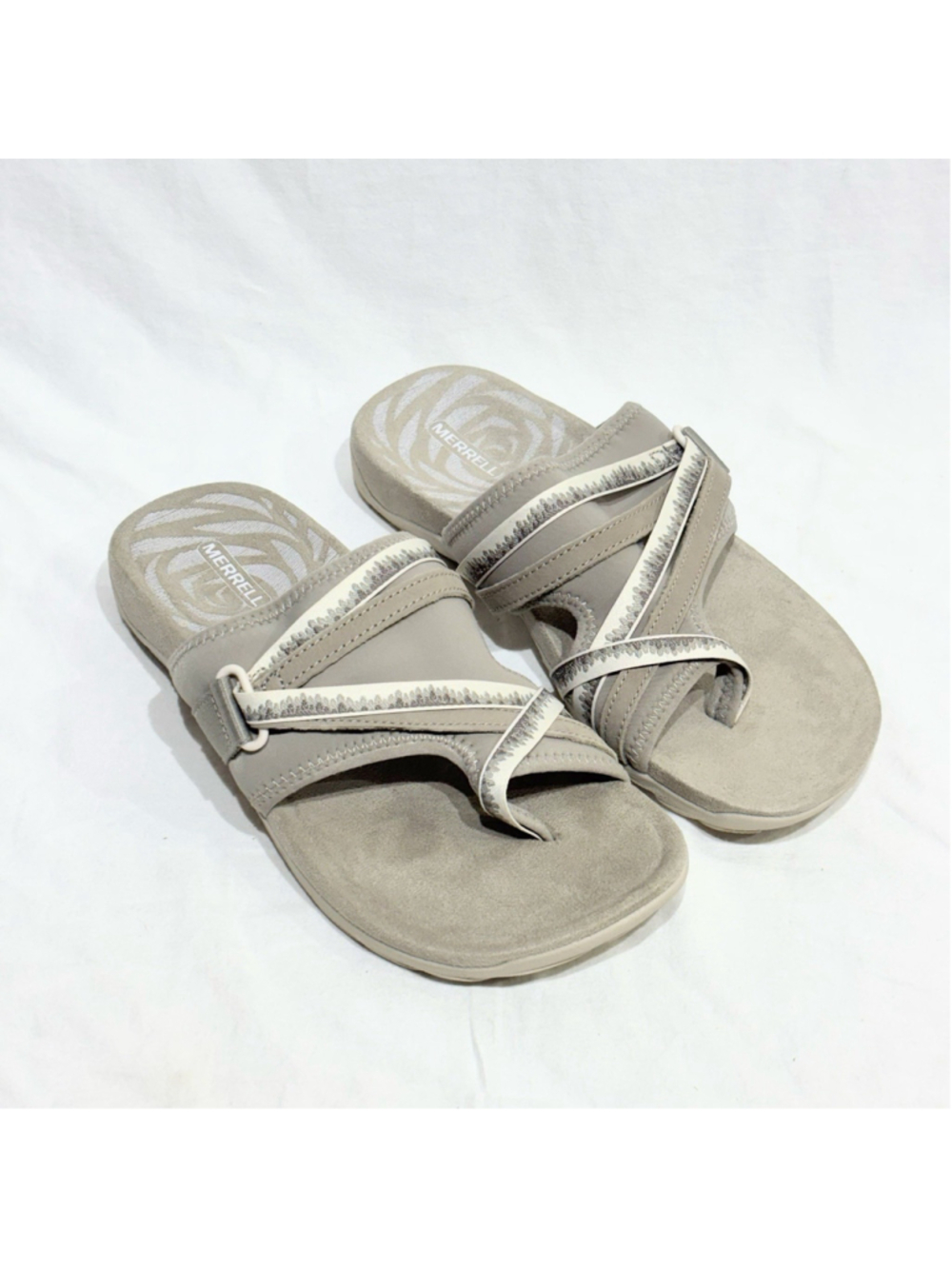 Merrell Sandals Womens Sz 8 Beige Terran 3 Cush Post Moon Thong Sandal J002732W